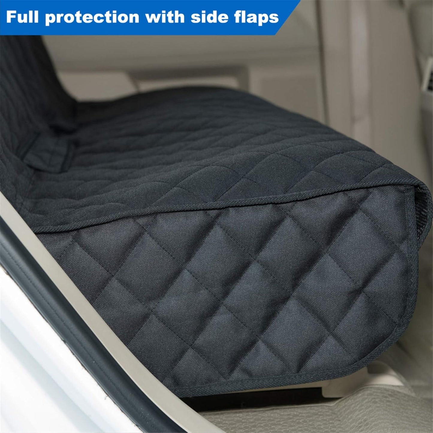 Heavy-Duty Waterproof Nonslip Pet Car Seat Cover Protector for Dogs - Universal Fit for Vehicles, Trucks, and SUVs (Black)
