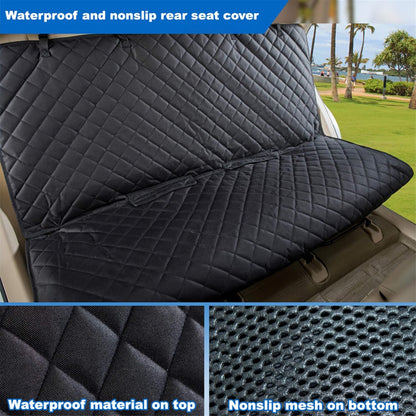 Heavy-Duty Waterproof Nonslip Pet Car Seat Cover Protector for Dogs - Universal Fit for Vehicles, Trucks, and SUVs (Black)